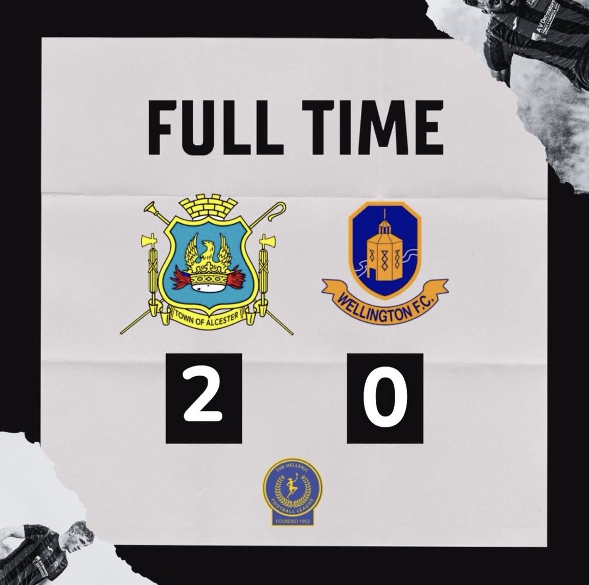 AlcesterTownFC's tweet image. 𝗙𝗨𝗟𝗟 𝗧𝗜𝗠𝗘 |

Alcester Town 2–0 Wellington FC

⚽️ D Jarvis
⚽️ J Lev

A solid performance from the Romans against a young Wellington side. Best of luck for the rest of the season, @WellingtonFC1