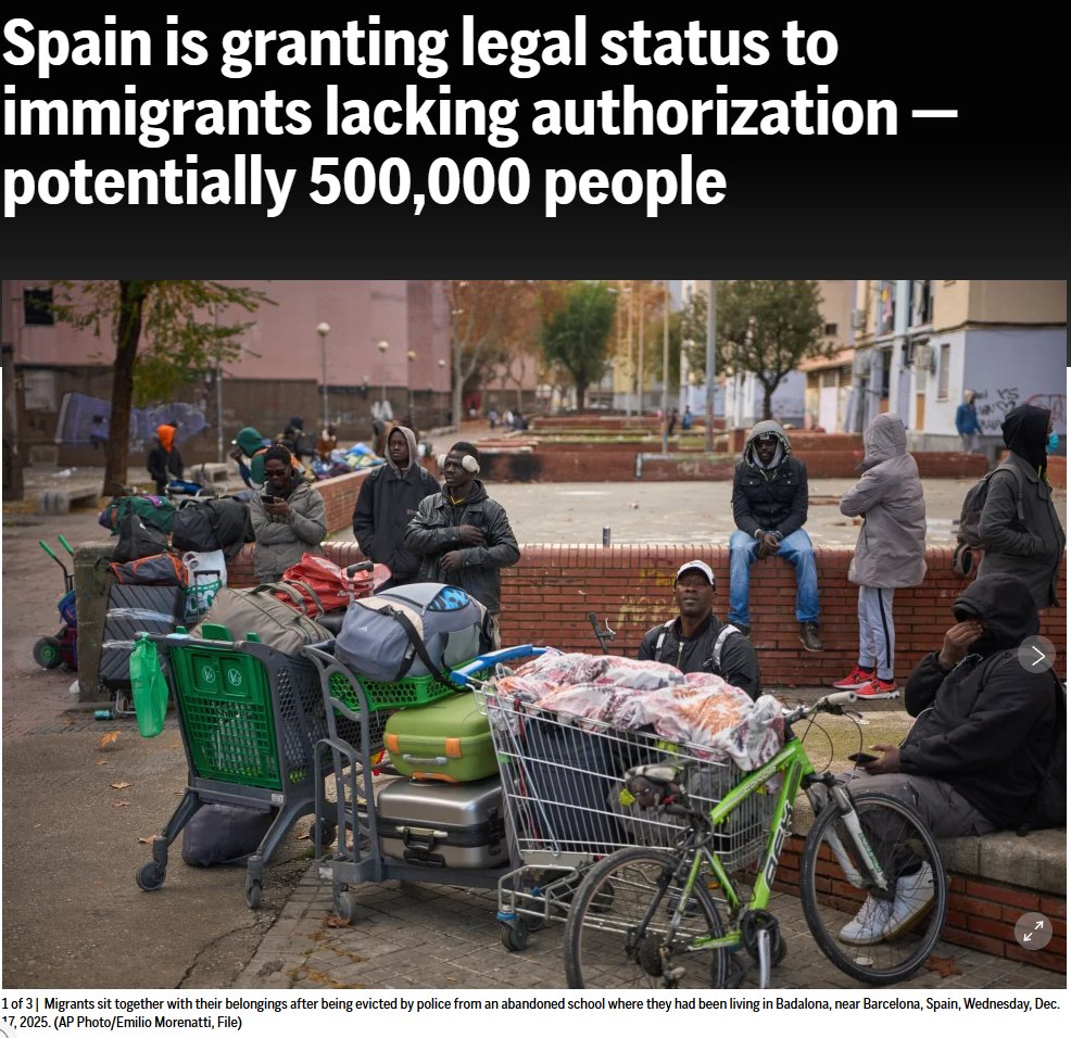 If you take $1,000 from a productive worker and give $100 to 10 lazy illegal migrants and give them a pathway to citizenship, then you lose one vote but gain ten.

That's the socialist government in Spain.