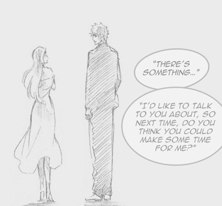 Nagato890's tweet photo. #BLEACH 
Remember that time Ichigo finally  decided to confess his feelings to Orihime after so long?

 drawn by Tite Kubo https://t.co/XeVgLszeRA