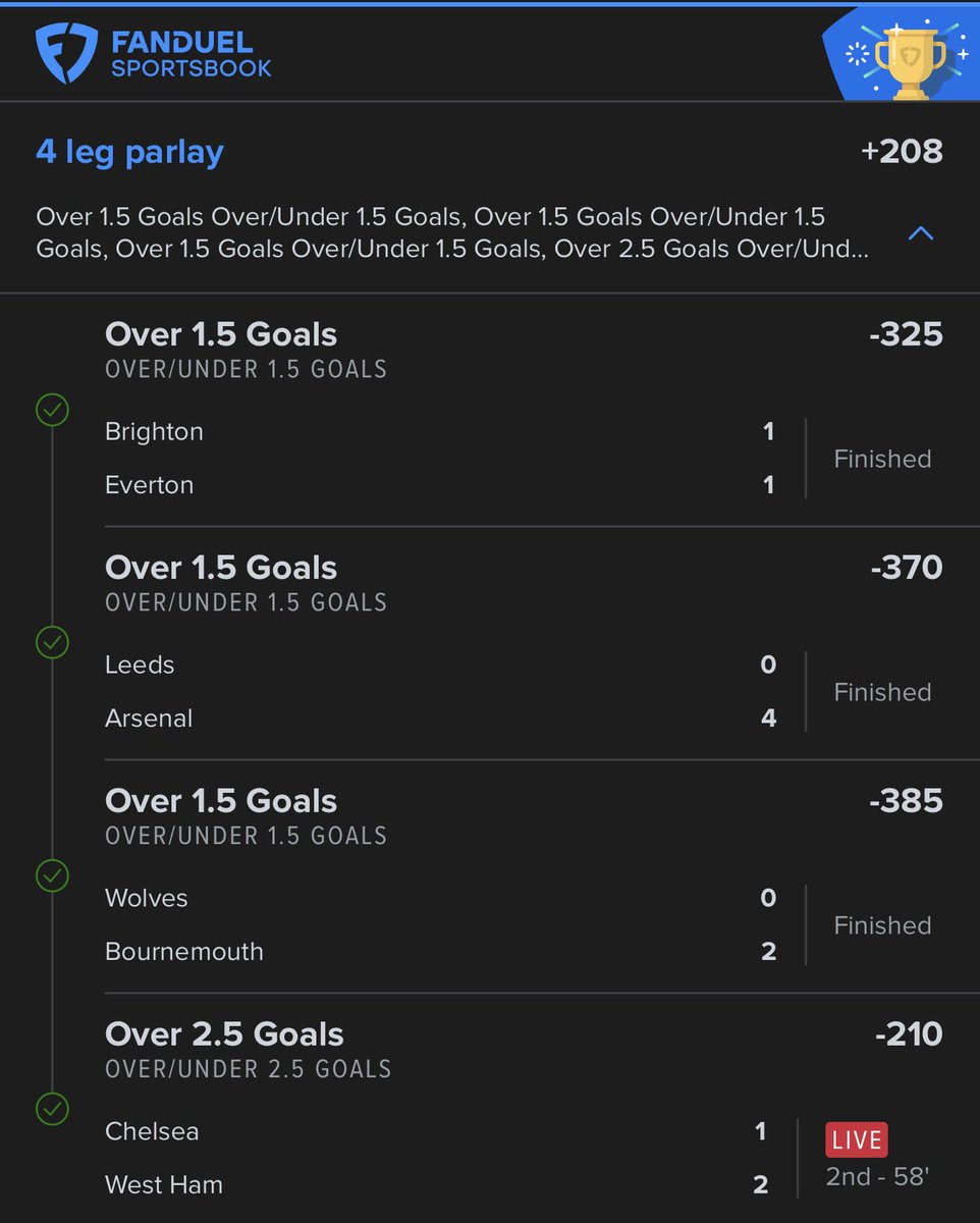 Like I said, ur fixing to see a bunch of wins come thru. Great start to our weekend. Soccer builder cash.