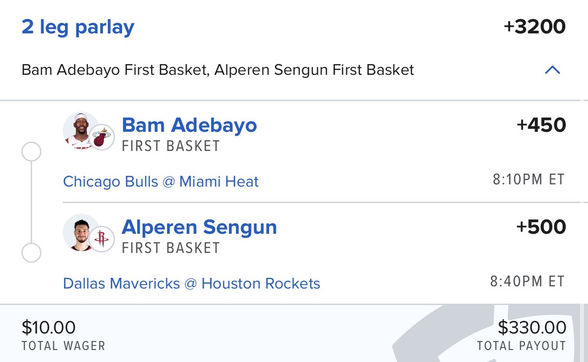 thepropdealer's tweet photo. 2 players.
2 First Baskets.

My model cashed FOUR First Team Baskets last night...

We win $330 if it nails it tonight 🎯

Betslip 🔗 https://t.co/3Pt7MzNK7q https://t.co/AoVsElaCk8
