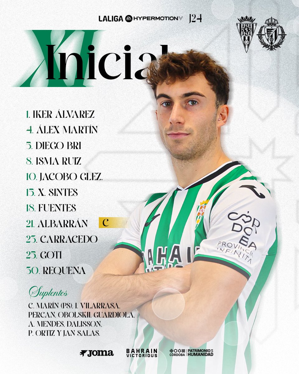Football_Draw's tweet image. J.24 @LaLiga2 
@CordobaCF_ofi vs @RealValladolid 
Mikel #Goti [AM 23 🇪🇸 ces-@RealSociedad] era presentado esta semana y ya debuta como titular en el Arcángel.
Bri en el lateral zurdo de nuevo.
Requena [186] - IsmaRuiz [180] - Goti [185]... #GodSaveJuanito