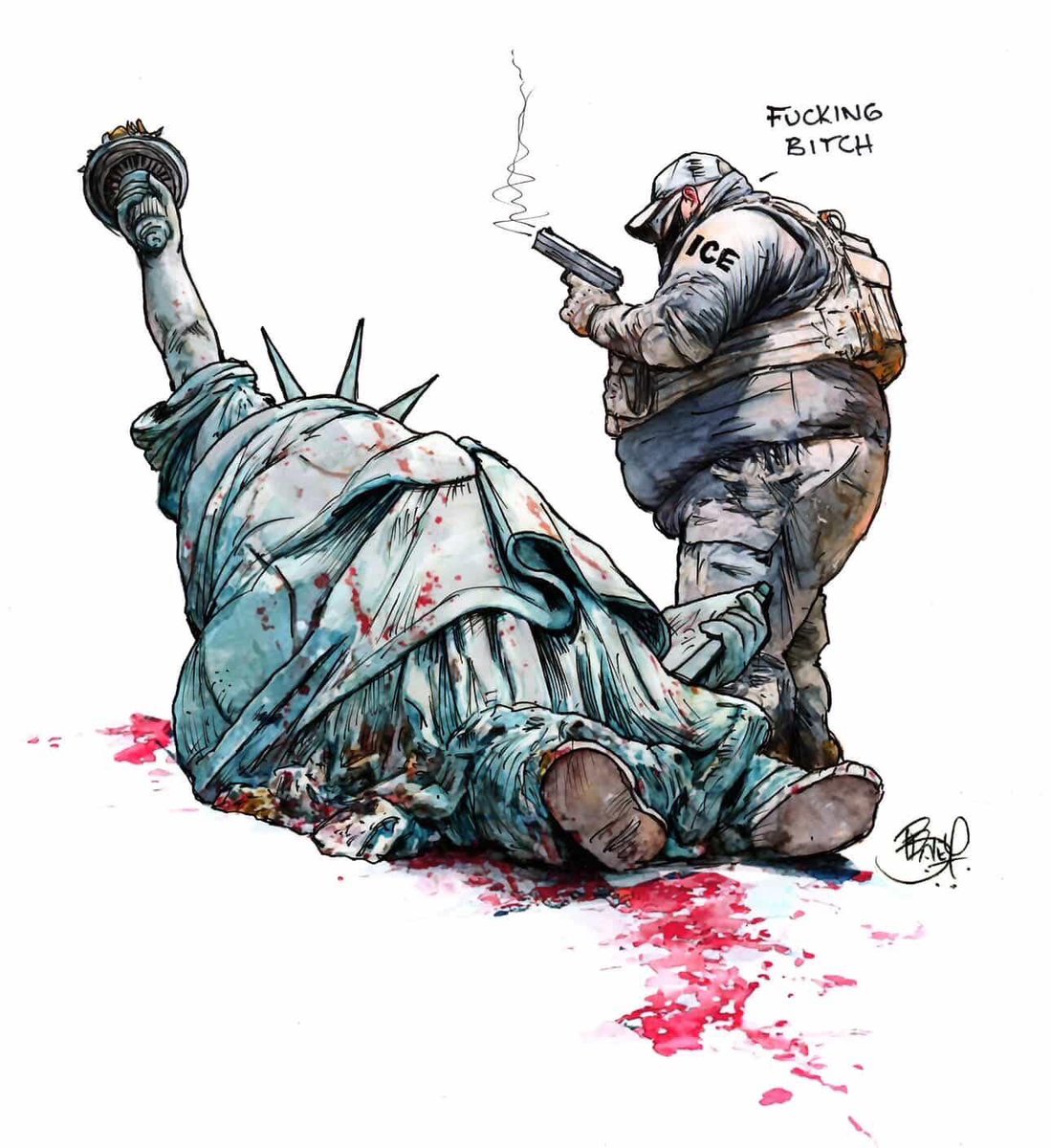 When liberty dies…. #TrumpisaNationalDisgrace #DHS