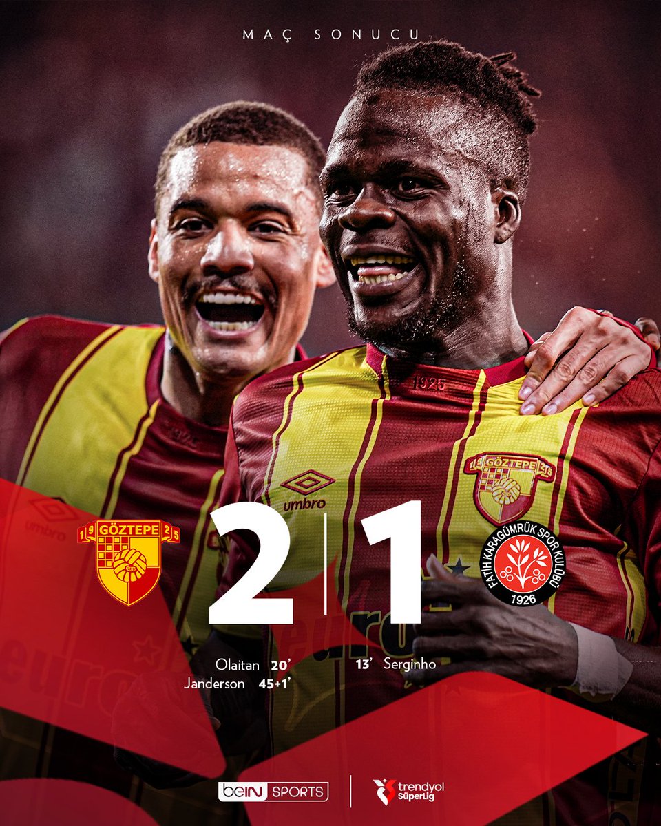beINSPORTS_TR's tweet image. ⚽ Maç Sonucu: Göztepe 2-1 Mısırlı com tr Fatih Karagümrük

#TrendyolSüperLig #SüperBirSezon #GÖZvFKG