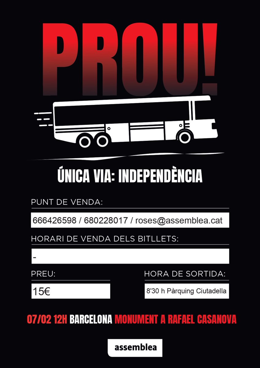 assemblearoses's tweet image. La independència és la única solució al col·lapse de Rodalies i dels serveis bàsics! Vine amb nosaltres a Barcelona! Diguem PROU!!
