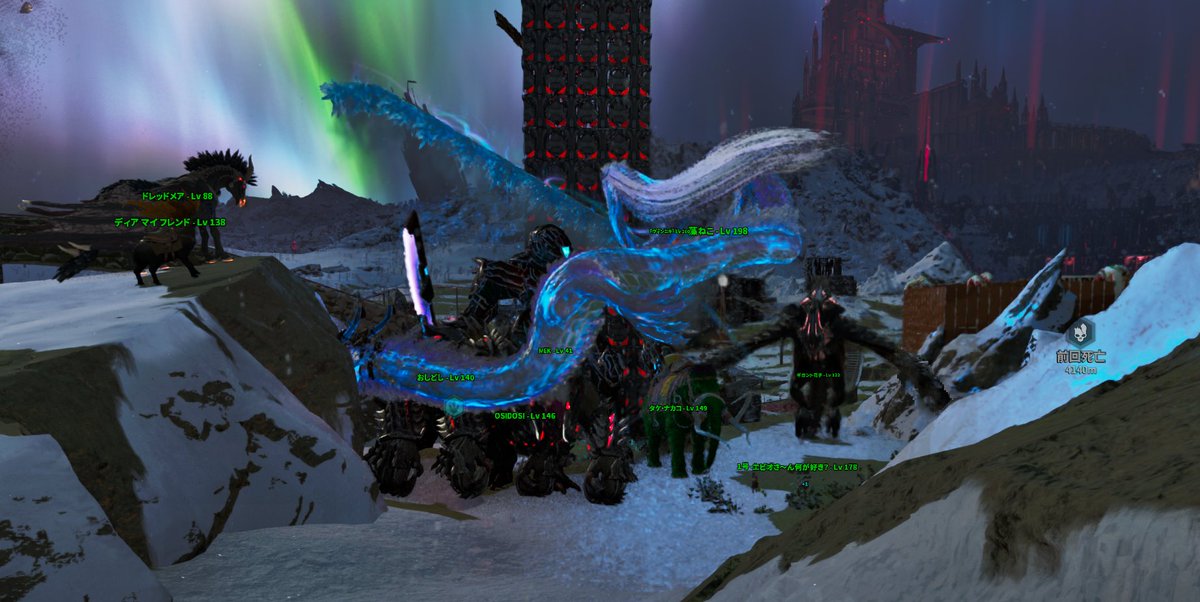 配信ありがとうございました！
最終日ちょこっとおじゃましました！！
7日間しか参加できんかったけど本当に楽しいARK生活でした！！
記念写真は僕の最高戦力と仲間たち✋