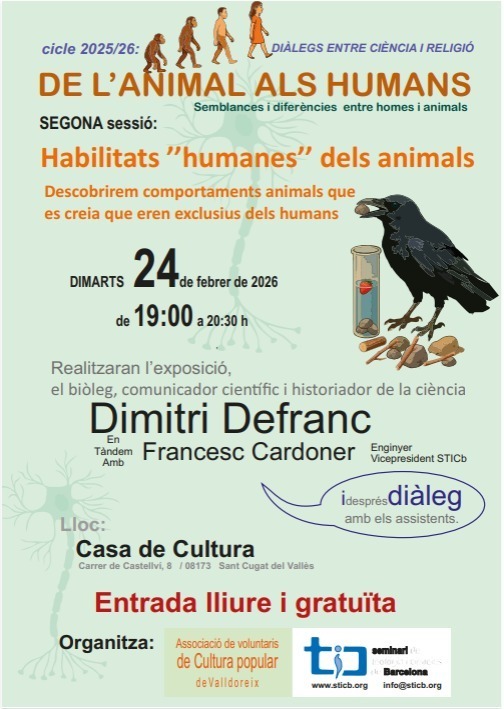 La inteligencia #animal.
Están tod@s invitados a #SantCugat #Barcelona para esta charla sobre la inteligencia y sencibilidad animal.