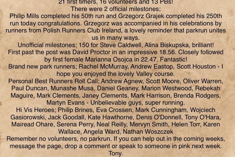 Valley parkrun tweet media