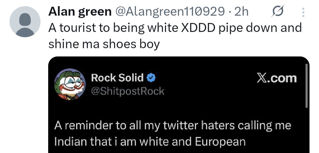 Not a big fan of this account, but man, I do love it when the "non racist types" go racist at the flick of a finger.