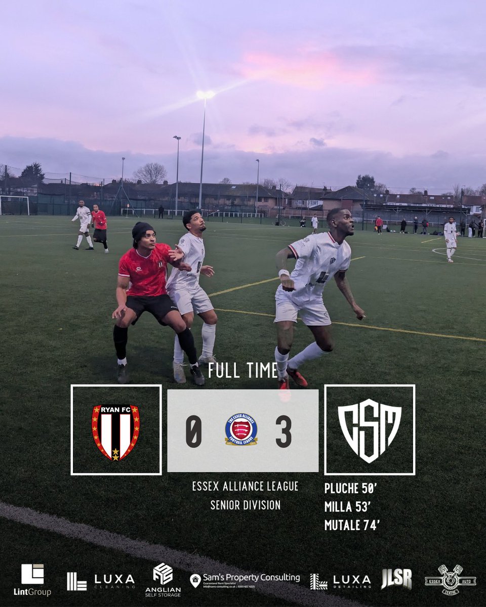 CSMLondonFC's tweet photo. 🏆 @EssexAllianceFL- Senior Division
⚪ @ryanfc_1st 0-3 CSM London
⚽ Pluche - Milla - Mutale
⭐ D. King

An excellent second half to secure 3 points and back to back clean sheets 💪🏽 https://t.co/riVtozkS5G