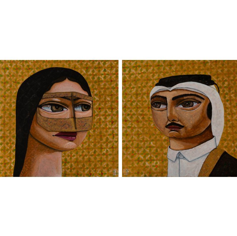 Bumatar's tweet photo. من أعمالي المعروضة حاليا في مركز كتارا للفن، مبنى ٥ ، بالتعاون مع دار حصة، والمعرض مستمر لنهاية شهر فبراير ٢٠٢٦.

Acrylic on canvas 
40x40 cm

🔴 sold https://t.co/UIgO4DVGkF