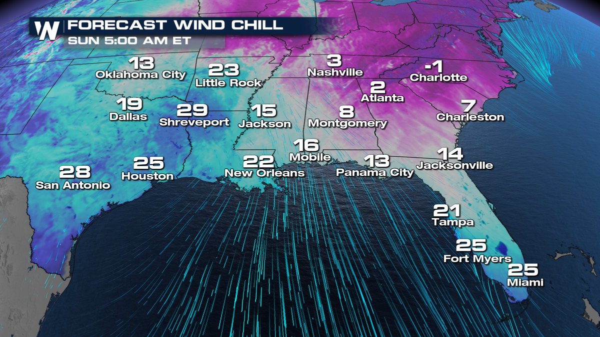 Dangerously cold air spreads across the South tonight!

There are still more than 100,000 households in TN &amp; MS without power from last week's ice storm, making this cold a life-threatening situation.

More: weathernationtv.com/news/cold-aler…
#TNwx #MSwx #FLwx
