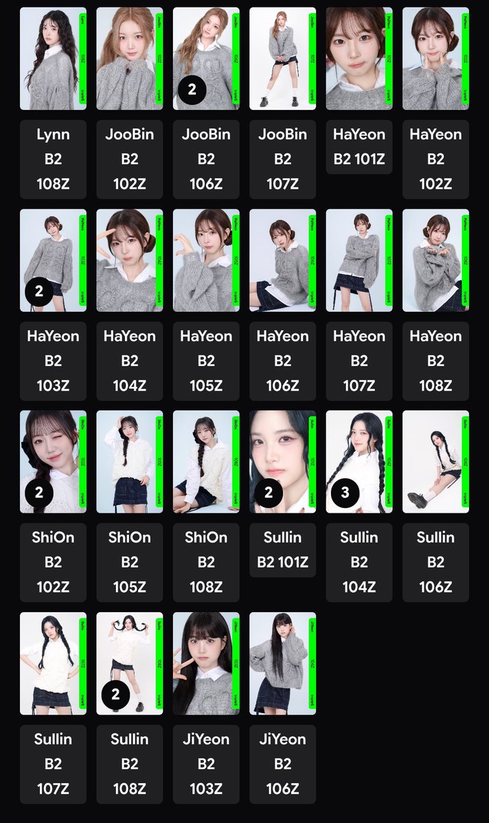 neukdaessi's tweet image. Before they go to spin when i woke up later (exc the set 101~108 ofc), for anyone need these to complete your 1st edition grid

Have : in pic
Want : any other bb fco

for bb101~108 set Yooyeon, Yeonji, Hayeon only trading to Sohyun set