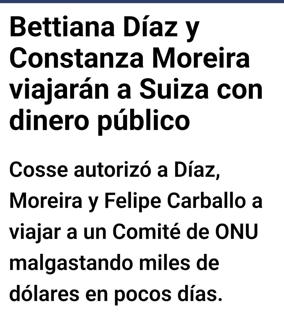 Las colectoras electorales del Frente Amplio permiten que Felipe Carballo, con menos de 10.000 votos a nivel nacional o Constanza Moreira (que no la votó nadie) sean Senadores y escolten a Bettiana Díaz.

Y encima hay que pagarles pasajes, estadía y viáticos !!