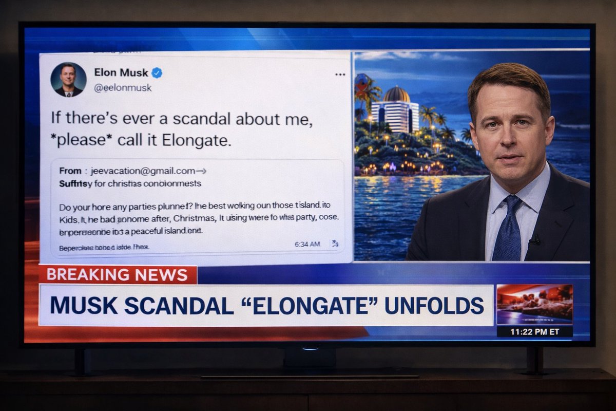 In 2021 he joked:
“If there’s ever a scandal about me, please call it Elongate.”
In 2026 the news said:
“Say less.” 📺📧
$Elongate

4unWoM3GCpe22TvHcAHpc4ksoMoC9NDZX8RPeCnLpump