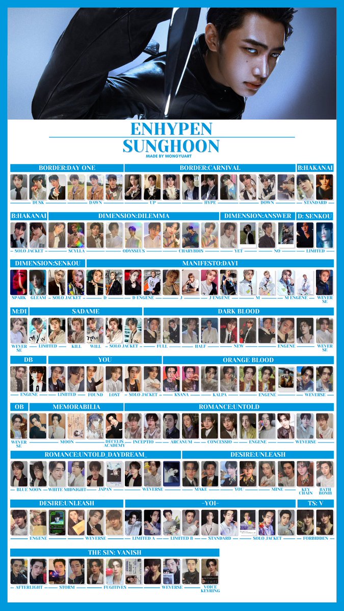 🧸[엔하이픈/ENHYPEN] THE SIN: VANISH ALBUM PHOTOCARD TEMPLATE