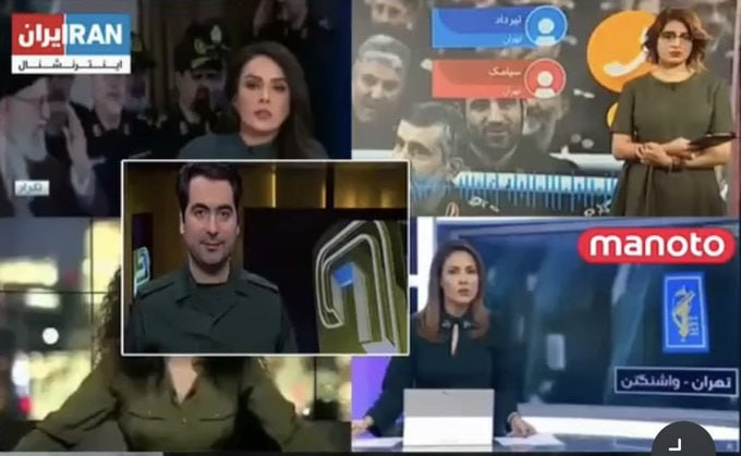 در سال ۲۰۱۹، زمانی که سپاه پاسداران انقلاب اسلامی در فهرست گروه‌های تروریستی ایالات متحده قرار گرفت، کارمندان شبکه‌های تلویزیونی «تبعیدی»
<a href="/manototv/">. تلویزیون منوتو</a>
<a href="/IranIntl_En/">Iran International English</a>
<a href="/bbcpersian/">BBC NEWS فارسی</a>
به نشانه همبستگی با این تروریست‌ها، لباس «سبز سپاه» به تن کردند.

خون فرزندان ما هم به گردن شماست...