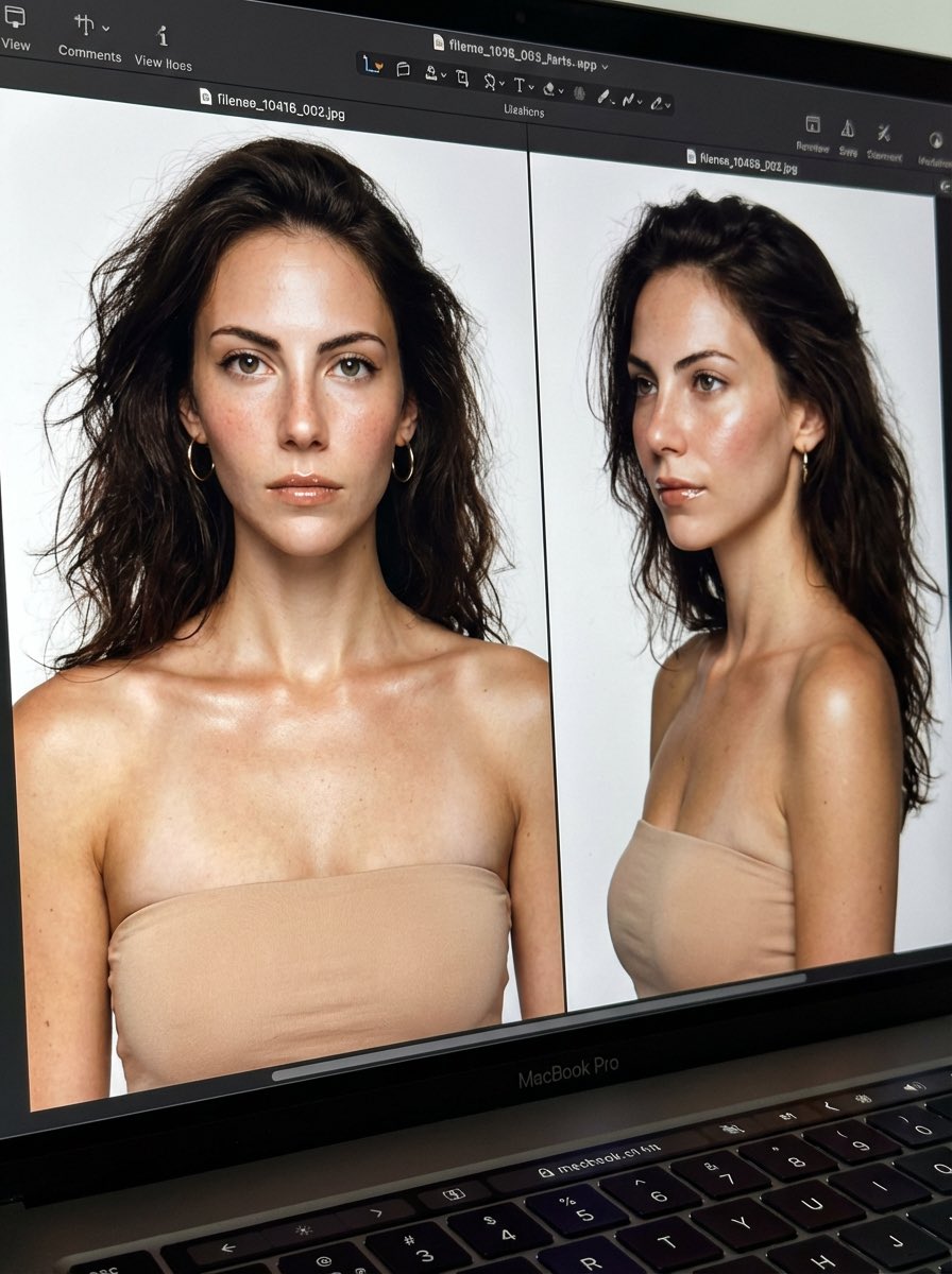 Preview in studio shooting 📸 with nano banana pro

Prompt: Create a hyper-realistic beauty portrait using the uploaded reference face, keeping the face, identity, proportions, expression, and skin features completely unchanged.
The person must remain 100% recognizable as the