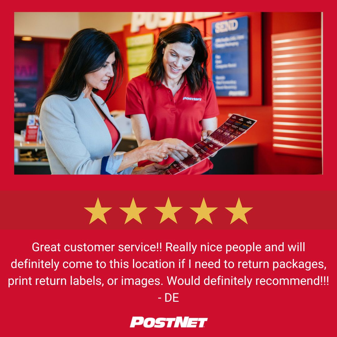 PostNetTN116's tweet image. Snowy days, warm smiles! ❄️✨

5-star vibes are what we aim for! Whether you're shipping, printing, or returning, we’re here to make your day a little brighter. Thanks for trusting PostNet of Dayton to get it done!

#PostNetDayton #CustomerFirst #ShopLocal