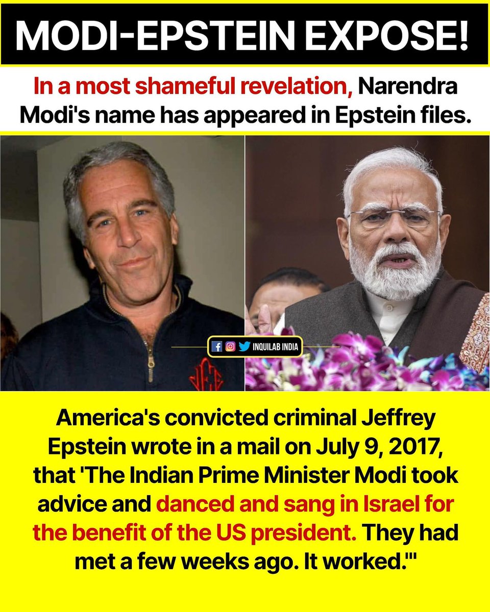 Yasmin2186's tweet image. What the hell... Modi g danced and sang to appease trump.? #shameful Nation wants to know अंधभक्तों के पा. पा. गप्पू रंगीला danced with who. 🤣😂💀👀💔😹🤣 अफसोस भक्तों को अब भी घंटा फ़र्क नहीं पड़ेगा । #EpsteinFiles