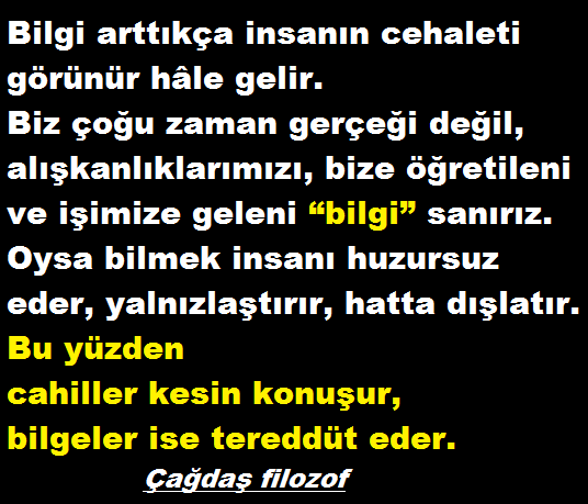 Ne kadar çok şey öğrenirsem, 
o kadar çok bilmediğimi anlıyorum. 
Sokrates
#Cumartesi #iyiakşamlar #iyigeceler   #iyihaftasonları #GeceyeBirSöz