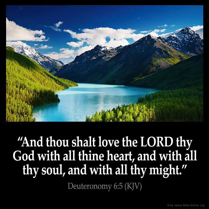 And thou shalt love the LORD thy God with all thine heart, and with all thy soul, and with all thy might.
De6:5KJV