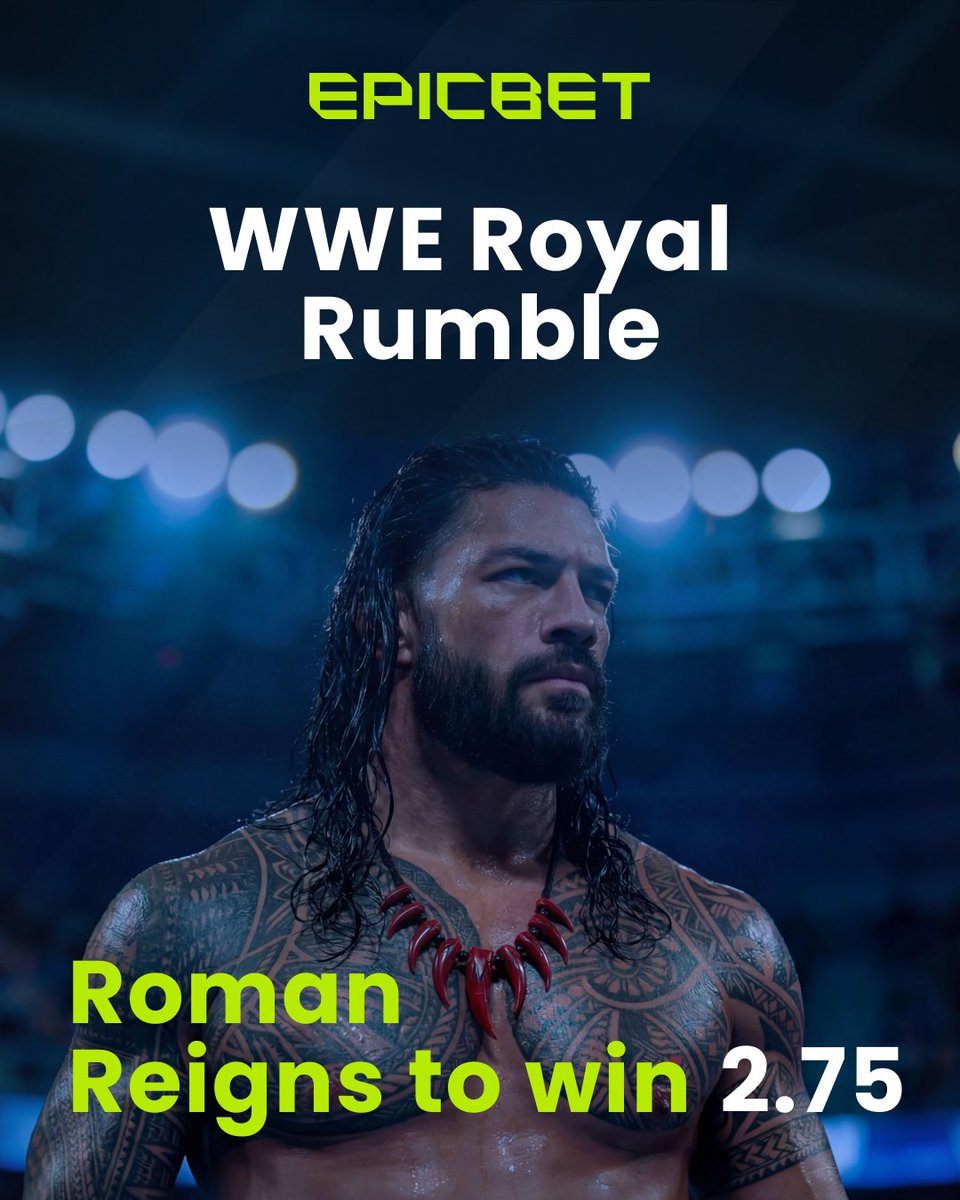 EpicBet1X2's tweet photo. It’s time for WWE’s Big Four to take center stage, cause the Royal Rumble is here. 💥
Who stands tall by the end of the night? We don’t know for sure… but Roman Reigns is already emerging as the favorite.

Back your pick and make it Epic 👉 https://t.co/eyTMzlwO3x https://t.co/e7hBpmWE7j