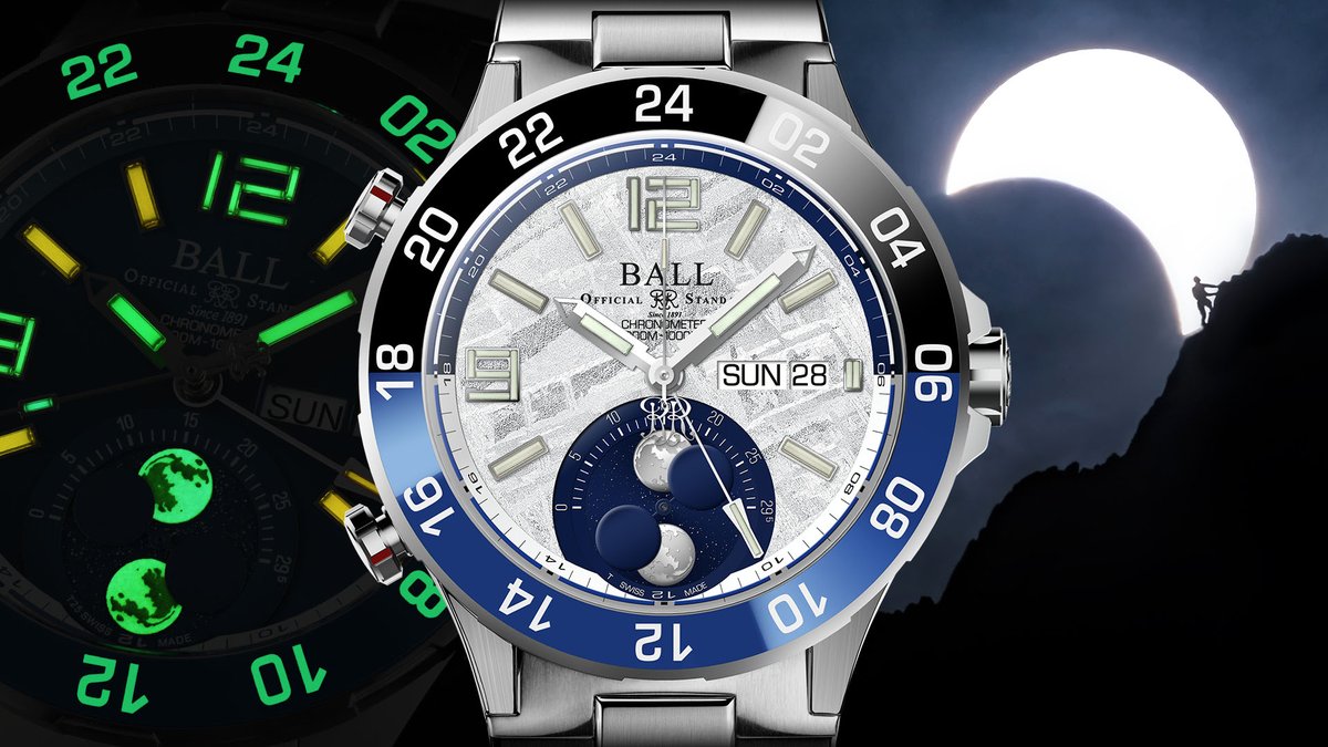 BALLWatchCo's tweet image. Astronomical Performance: A Double Moon Phase Encased In 42mm Titanium. ballwatch.com/mgmp08
Roadmaster Marine GMT Moon Phase Meteorite
Be Your Greatest Self

#tide #lumewatch #toolwatch #chronometer #moon #gravity #lettherebelight #angling #fishing #watch #neap #nasa