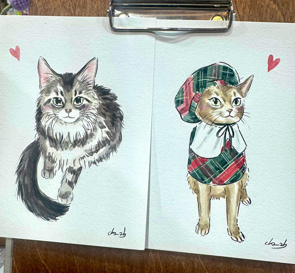 냥냥펀치캣쇼에서 
그려진 귀여운 고양이 그림들🐈🐾🫶🏻