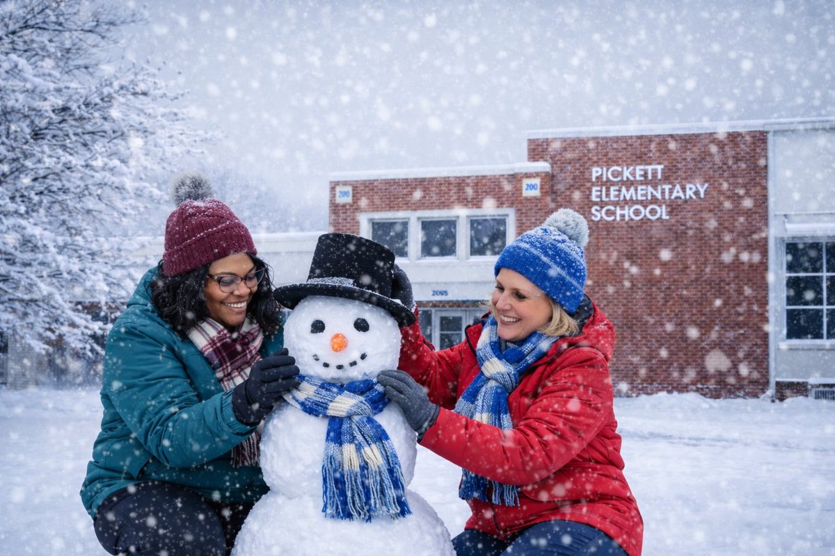 PESJackets's tweet photo. We miss seeing our Pickett students and those smiling faces! We’d love to stay connected and have a little fun together. If you build a snowman,  please share a picture of your snowy creation with us! @leighjones23 @BruceCarrollEDU @Chevy20000 @LCSJackets https://t.co/mCgifnkLRj
