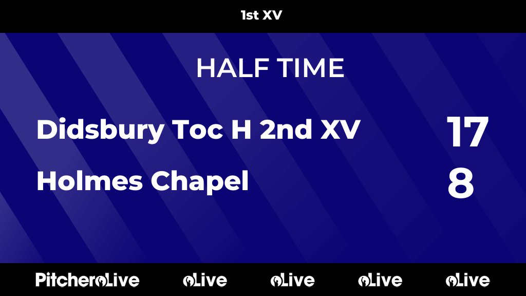 HALF TIME: Didsbury Toc H 2nd XV 17 - 8 Holmes Chapel
#DIDHOL #Pitchero
hcrufc.com/teams/5344/mat…