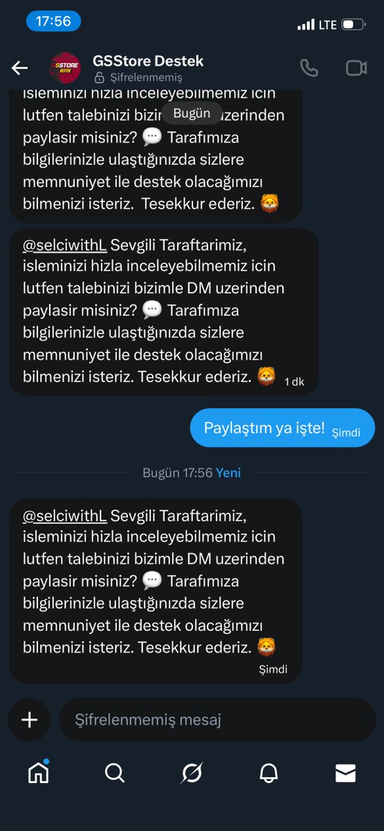 selciwithL's tweet photo. @hakansarioz 3 gündür otomatik mesajlar dışında bir yanıt alamıyorum. https://t.co/sKFjCTooL0