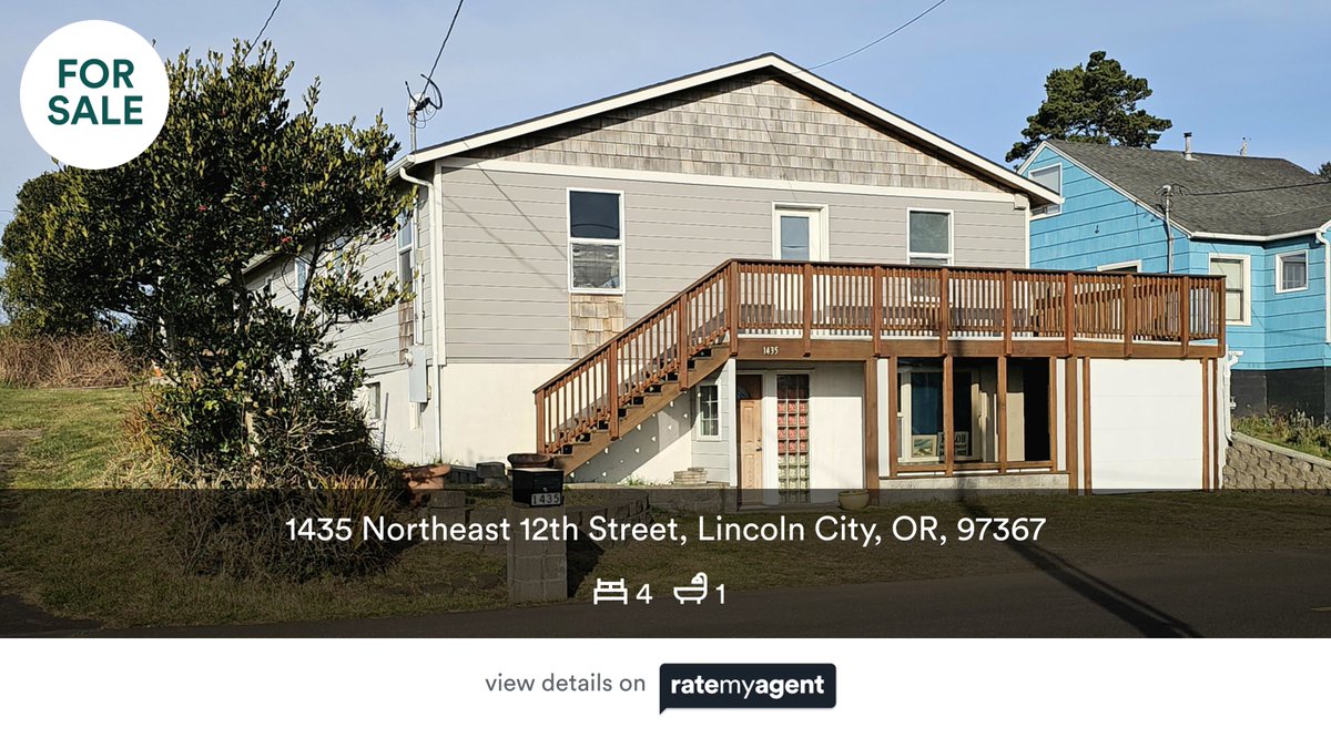 🛌 4 🛀 1
📍 1435 Northeast 12th Street, Lincoln City, OR, 97367

My latest listing on #RateMyAgent.
OR 201219477
rma.reviews/a53sh6v0uupk

...
#ratemyagent #realestate #Realty_ONE_Group_At_The_Beach__Lincoln_City