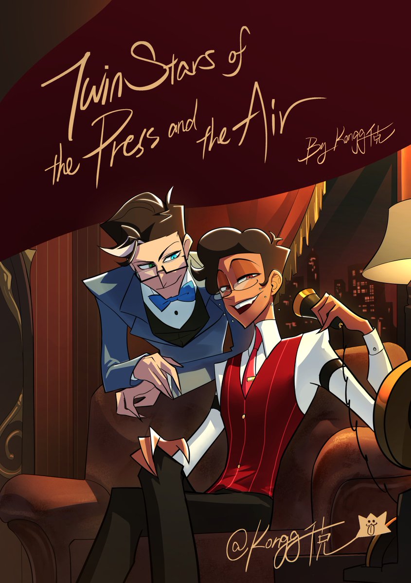 kongg89453837's tweet photo. “Twin Stars of the Press and the Air” — A story-driven fan comic currently in production.
#HazbinHotel #murdermedia #radiostatic #staticradio https://t.co/gfrkWxEJOx