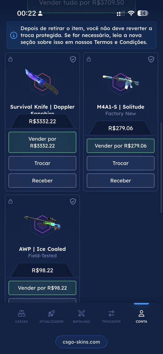 ribeirojunior95's tweet photo. @fkscsgo monstro sagrado, tem a ak frontside misty que não tirei print tb.
Ta sortando tudo esse cupom ai hein kkkkkkk https://t.co/BR4O6c8Riy
