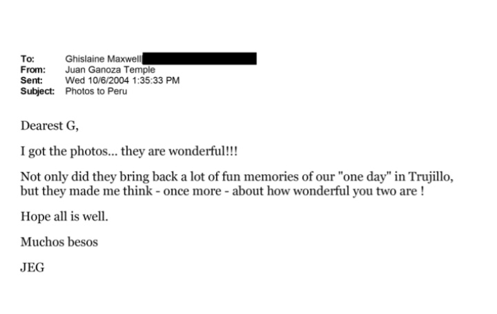 Cuñado de Alfredo Barnechea recibe fotos de Jeffrey Epstein y Ghislane Maxwell🇮🇱