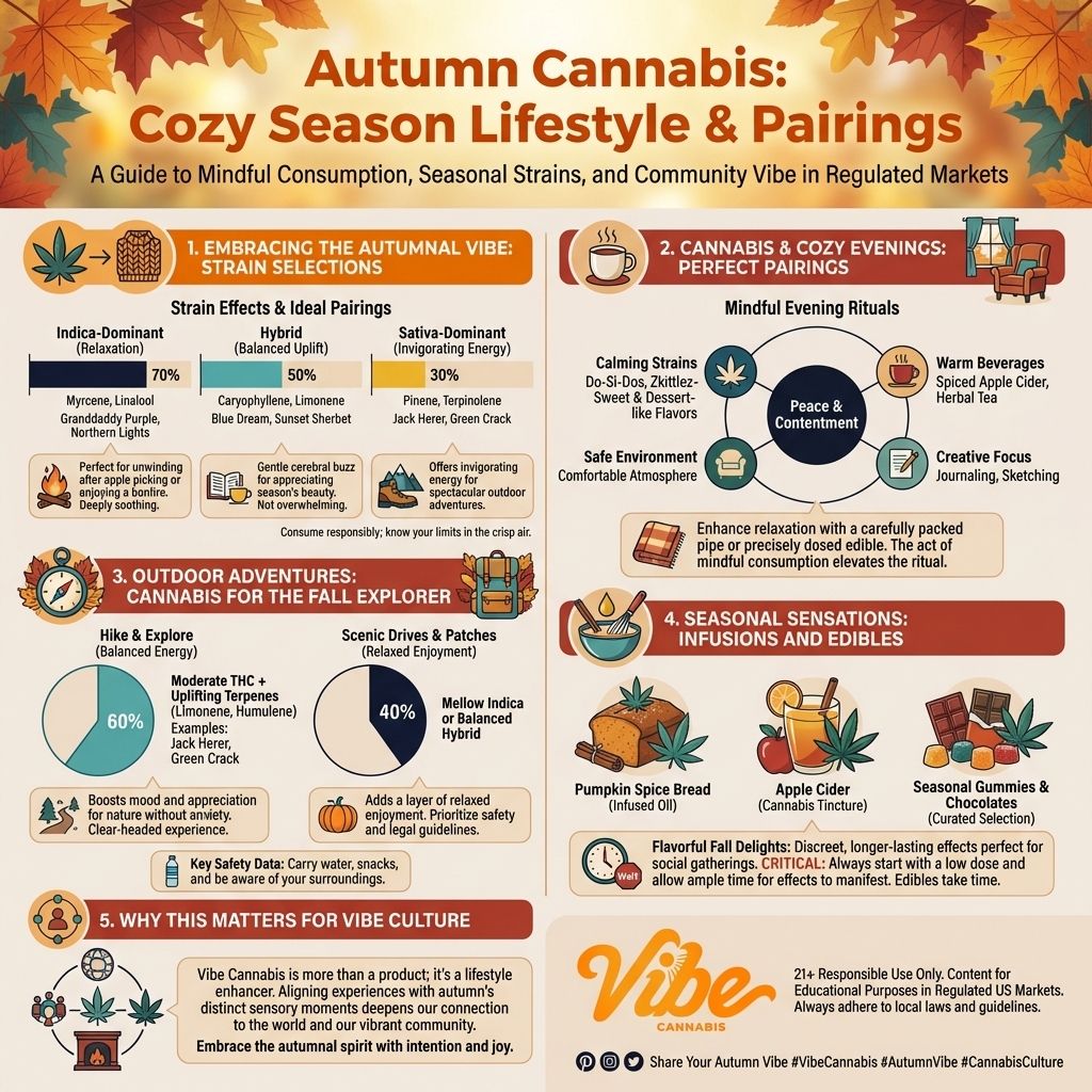 VibeCalifornia's tweet image. Fall vibes calling! 🍂 Elevate your autumn adventures with the perfect cannabis pairings. Cozy up, explore, and embrace the season. #CannabisLifestyle #FallVibes #VibeCannabis