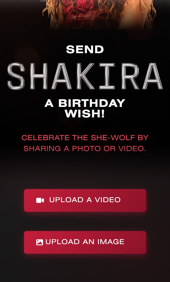 ¡Atención Wolfpack!

Sony Music acaba de habilitar una página para enviar un saludo a <a href="/shakira/">Shakira</a> por su cumpleaños…

Si aún no están registrados al newsletter oficial, háganlo aquí 🔗⬇️
shakira.com/wolfpack

Enlace directo a la página 🎂🐺✨
sme.wyng.com/697a6809089cd2…