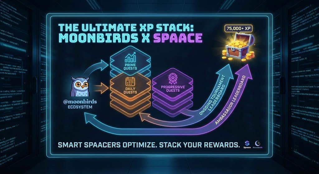 You guys already know the Moonbirds Spotlight is live, but here is the real alpha that most people are missing: Quest Stacking.

If you want to move like a pro on <a href="/spaace_io/">Spaace 🟠</a> , you need to stop thinking about these as individual tasks. By focusing on the Moonbirds ecosystem, you