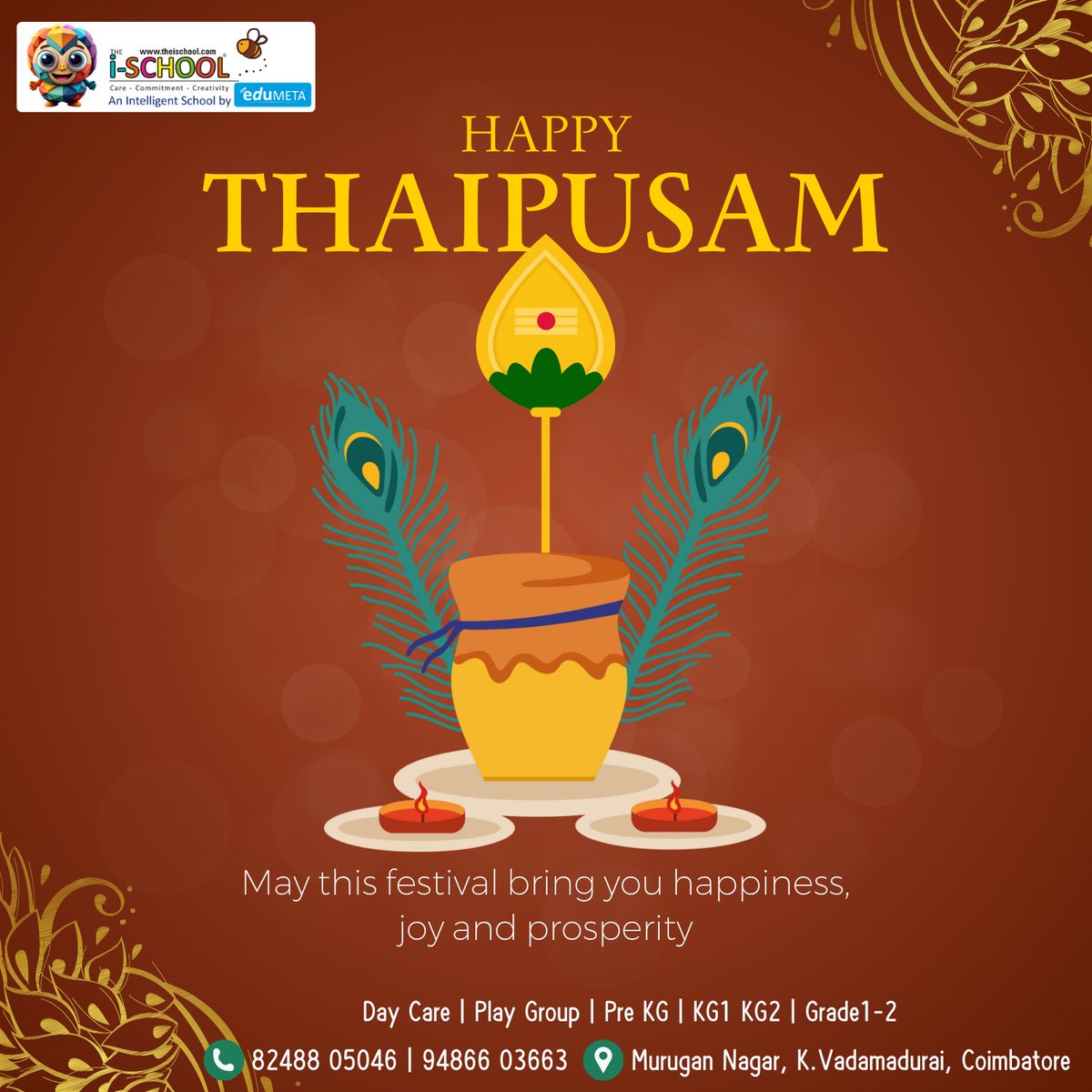 edumetatis's tweet photo. 🌼✨ Happy Thaipusam ✨🌼
On this sacred day of faith and positivity, The i-School, K. Vadamadurai wishes all parents and little learners joy, wisdom, and new beginnings. May Lord Murugan bless our children with confidence, curiosity, and a bright future 🌟 https://t.co/aZruBi3SGv