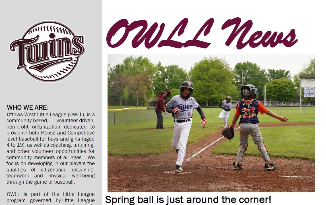 OWLLD2's tweet image. We are pleased to circulate the latest issue of OWLL News(owllba.ca/Public/Documen…). With spring registration opening on February 4th, in this issue we talk about registration, offer some hints and tips, and put the call out for coaches!!

Hope that you enjoy this latest issue!