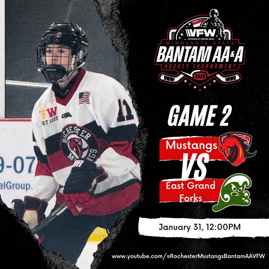 It's semi final GameDay!  Let's pack the YouTube channel for your mustangs!

<a href="/RochYouthHockey/">Rochester MN Youth Hockey</a> <a href="/vfw1215/">VFW1215</a>