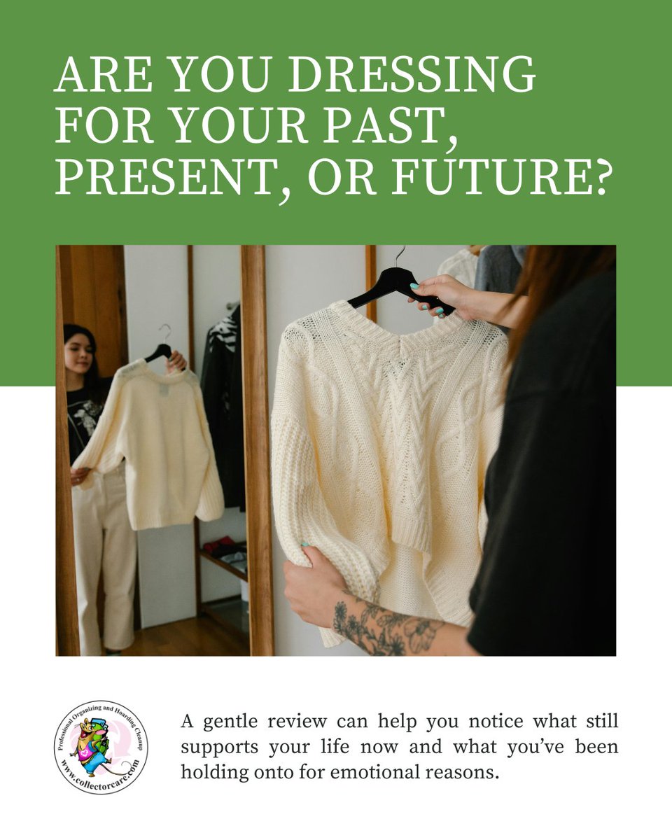 CollectorCare's tweet photo. A closet tells a story—of past selves, expectations, or attachment. Notice what you wear regularly and ask: does this support my life now, or a version of me I’m no longer living? When ready, call me to create a closet that feels lighter, honest, and usable. https://t.co/JuXa8Eg0fT