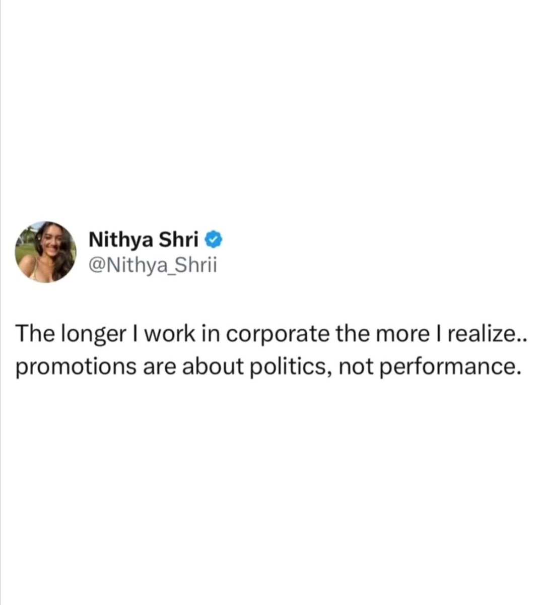 In corporate, work matters
But Politics, chaplusi, and buttering matters more. Others climb faster just by playing the right cards. Corporate rewards how well you manage people, not just how well you do your job.
Uncomfortable truth, But a truth nonetheless 

#CorporateLife #Jobs