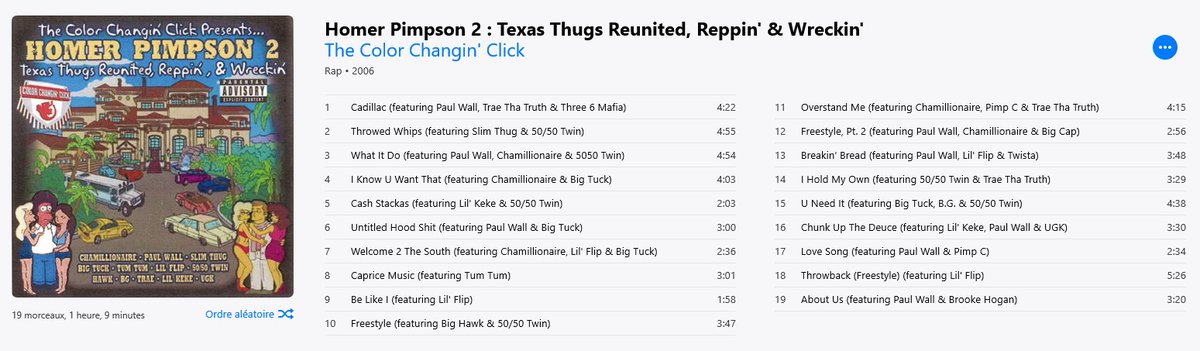 <a href="/leaser1712/">LEA$ER</a> des mixtapes de la clique Swishahouse/Chamillitary Entertainment le label de Chamillionaire. Freestyles sur faces B ralenties + des morceaux originaux, si tu kiffes comment ça rappait à Houston milieu des années 2000. Indispos en streaming par contre
mega.nz/folder/VXAFwLq…