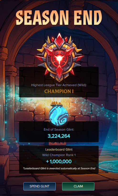 Bow before your new Splinterlands King! I'll predict a fall to 3rd place this season, but we'll see.