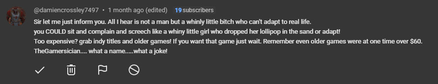 lmfaooooo  I never check my held comments but I decided to check through there.  This was the only comment marked "offensive" and honestly? I want to put this on a shirt 🤣🤣