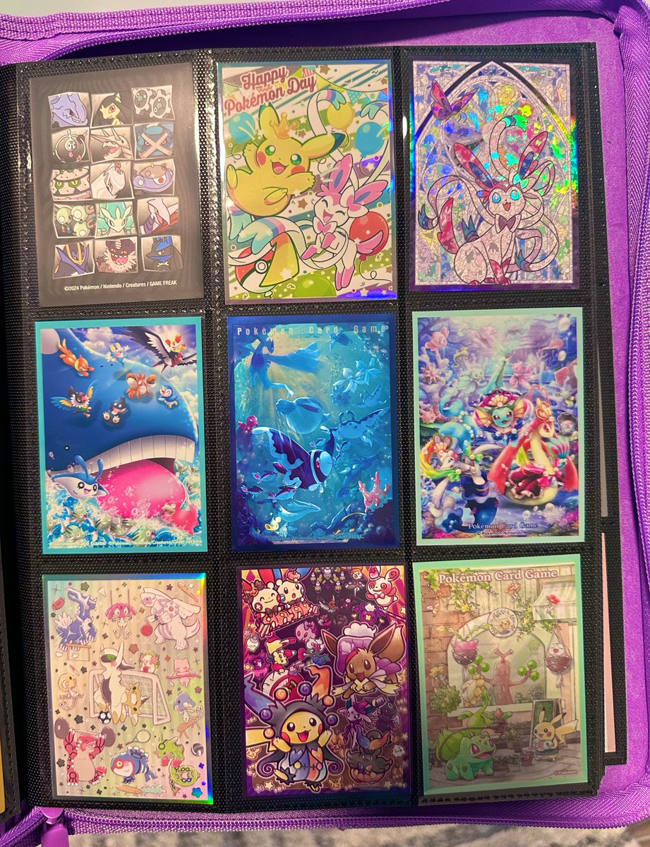 poke_emilys's tweet image. Added a few new sleeves to the sleeve binder 😃😍