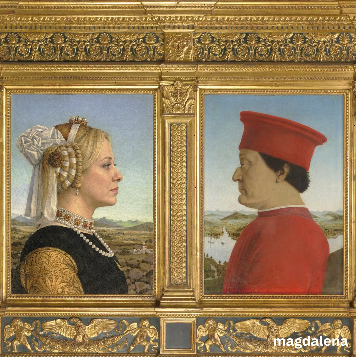 mpignatiello's tweet photo. Un recente restauro. 
Committente: governo Meloni.

#Sanlorenzoinlucina #Meloni https://t.co/eLyZgHPWvU