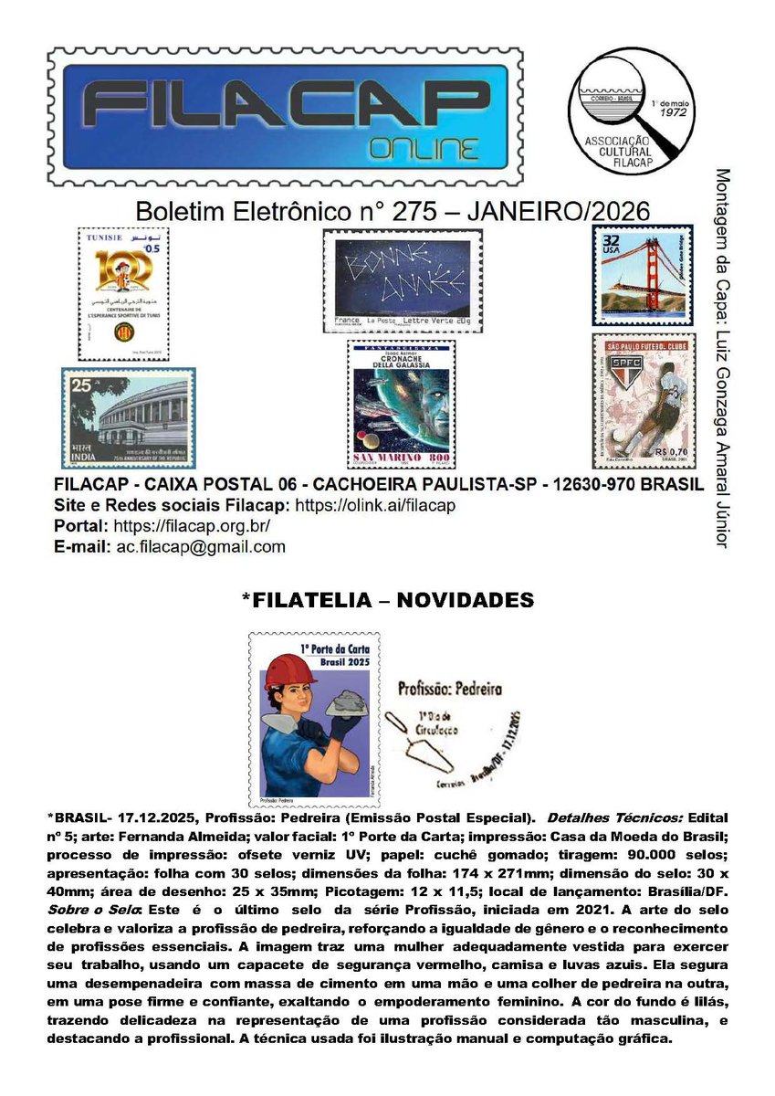 Boletín FILACAP On Line 275 en el que se publica información relacionada  con el coleccionismo de estampillas, monedas y billetes. bit.ly/4c2dy9K